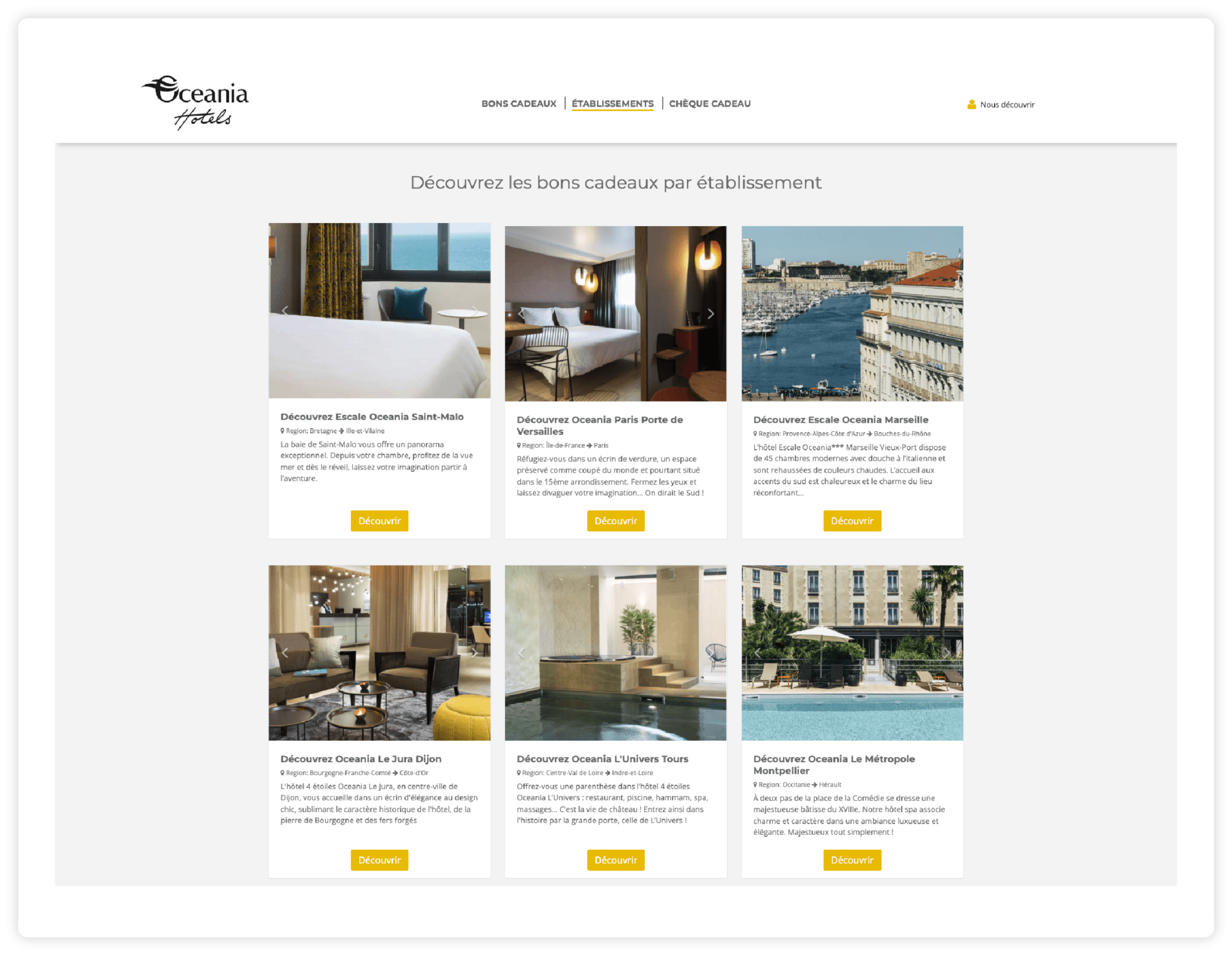 Place de marché Oceania Hotels - MyBeezBox